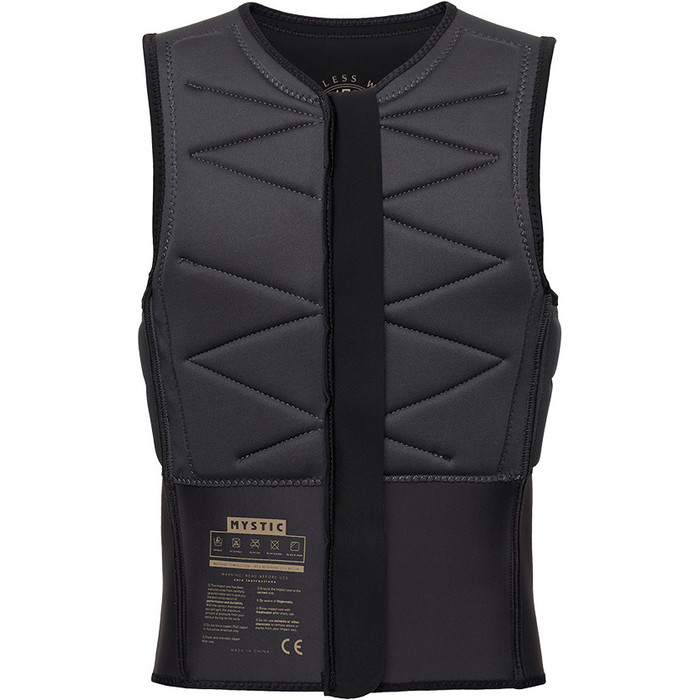 2024 Mystic Mens Outlaw Front Zip Impact Vest 35005.230225 - Black